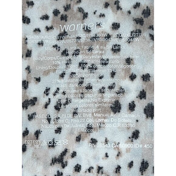 NWT WARNERS No Muffin Top Microfiber Animal Print Briefs Panties Lingerie Sz 2XL - Picture 6 of 6